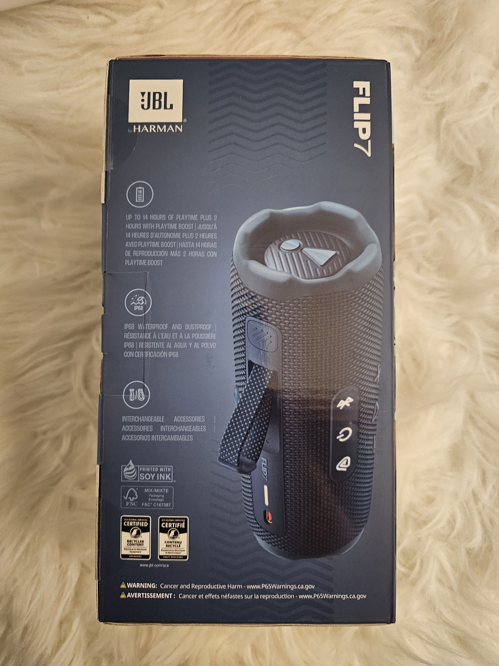 JBL Flip 7 Portable Bluetooth Speaker - Blue - Picture 2 of 3
